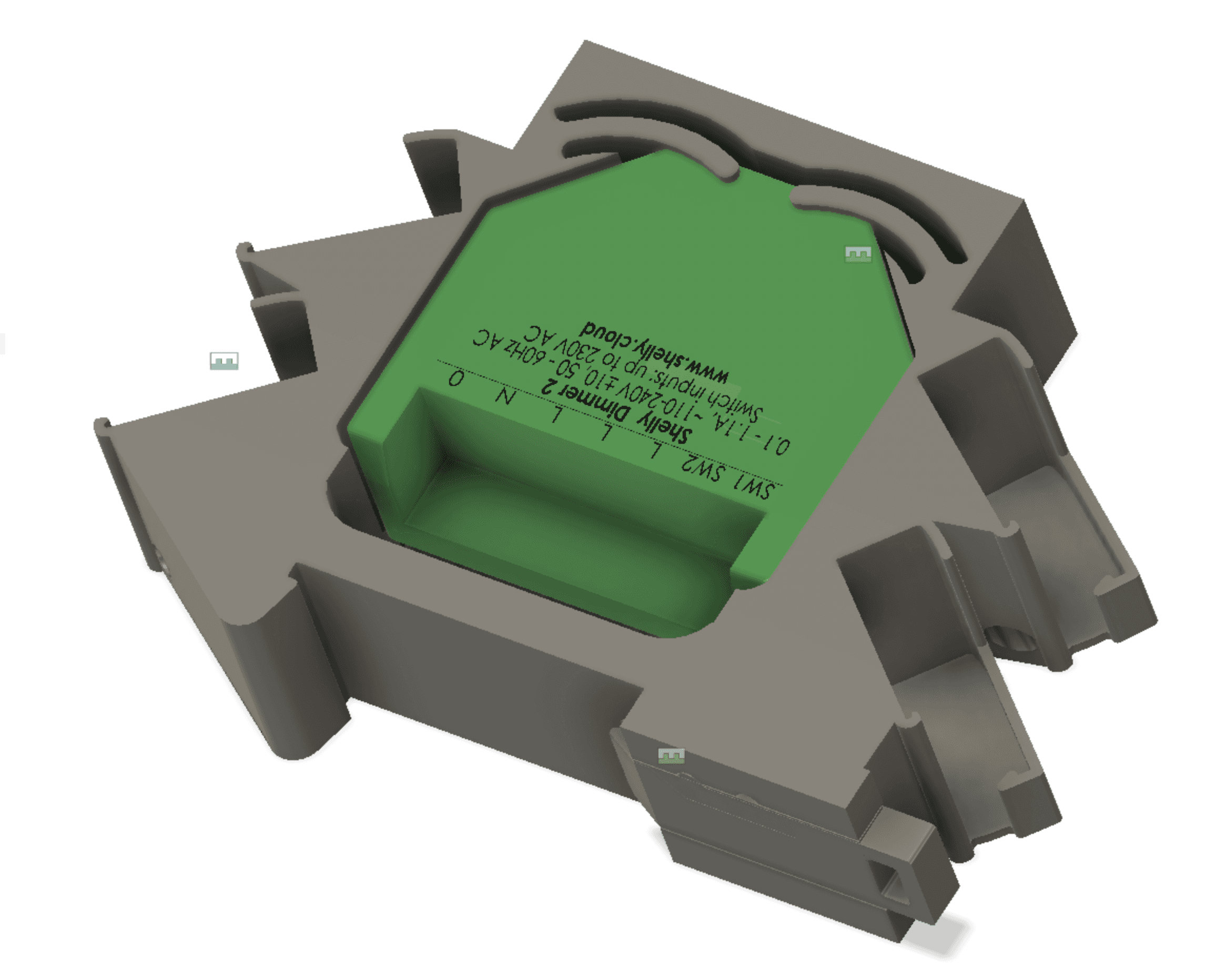 Soporte riel DIN para Shelly Plus 1 con bornes Wago 221 — traba